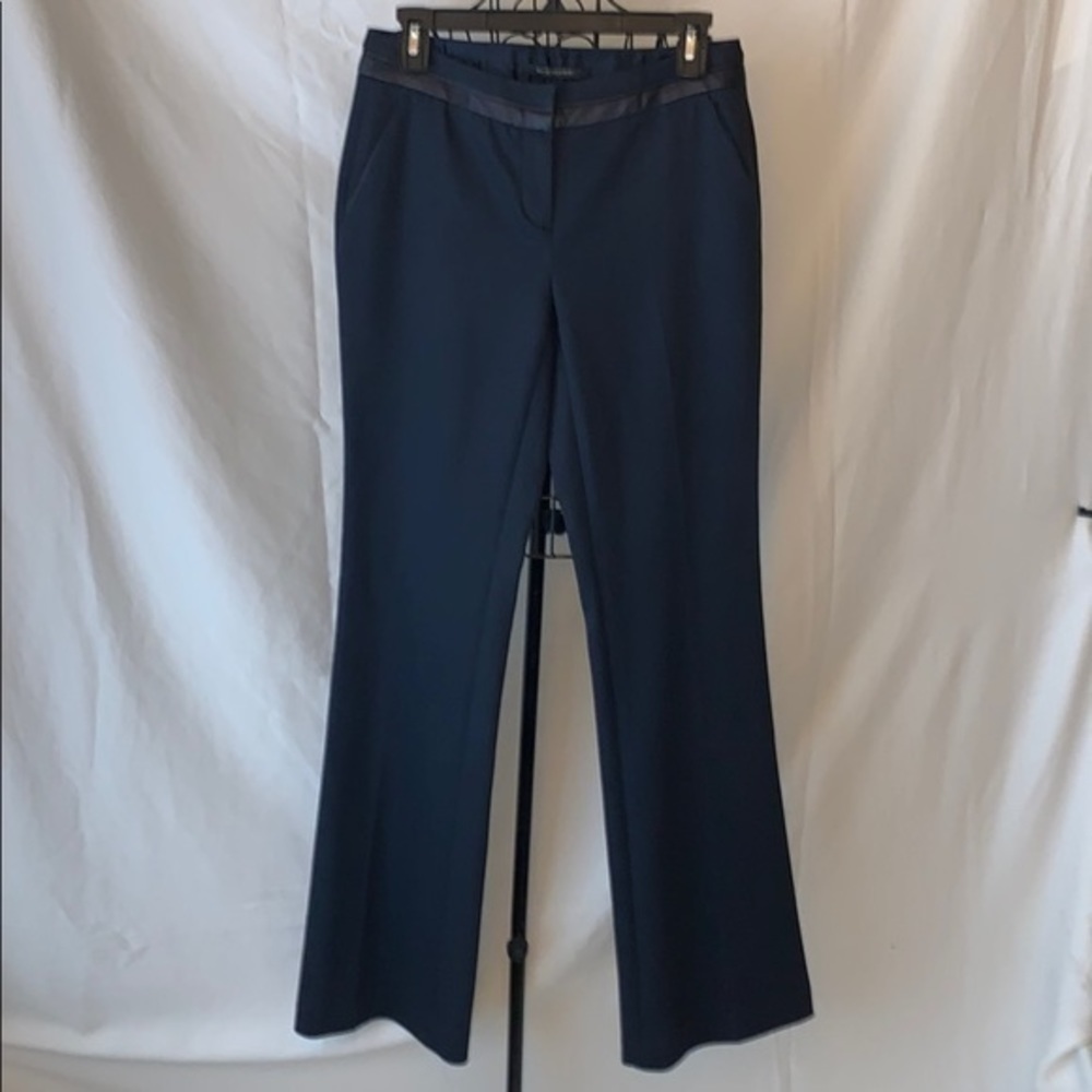 Elie Tahari | Black Mid Rise Boot Cut Pants - Picture 2 of 7